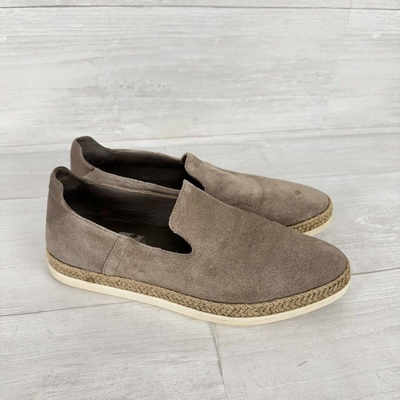 VINCE Dillon Espadrilles Women Size 8 Tan Suede Leather Loafers Slip On - Picture 1 of 11